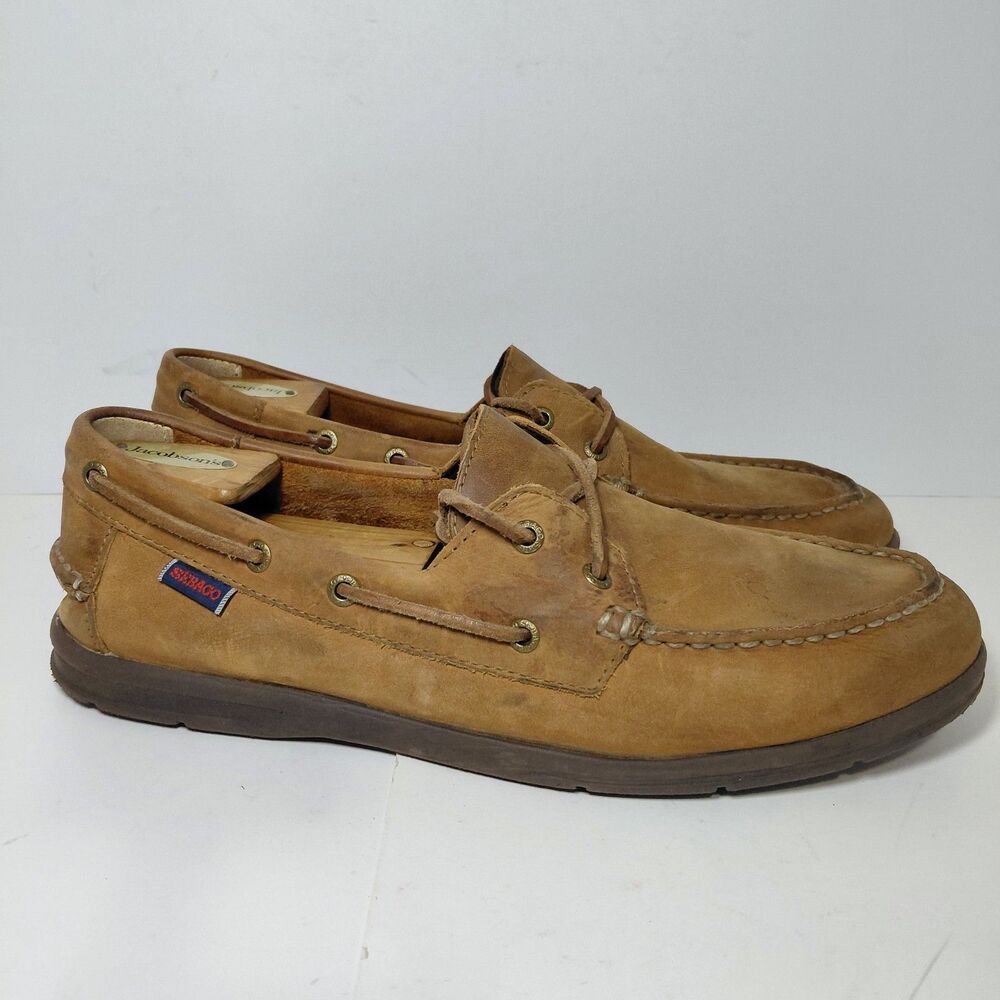 Sebago Schooner Crazy Horse Vintage Leather Shoe Mens Docksides Men's Size 12